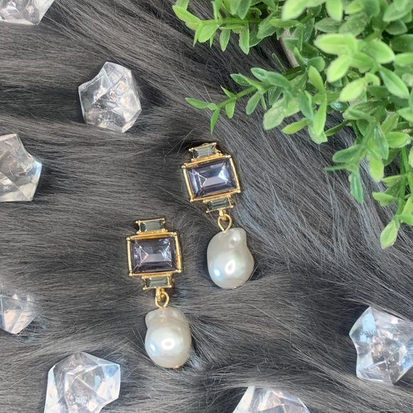 NEW Bambina Diamond-Studded Pearl Ladies Earrings - Picture 3 of 4